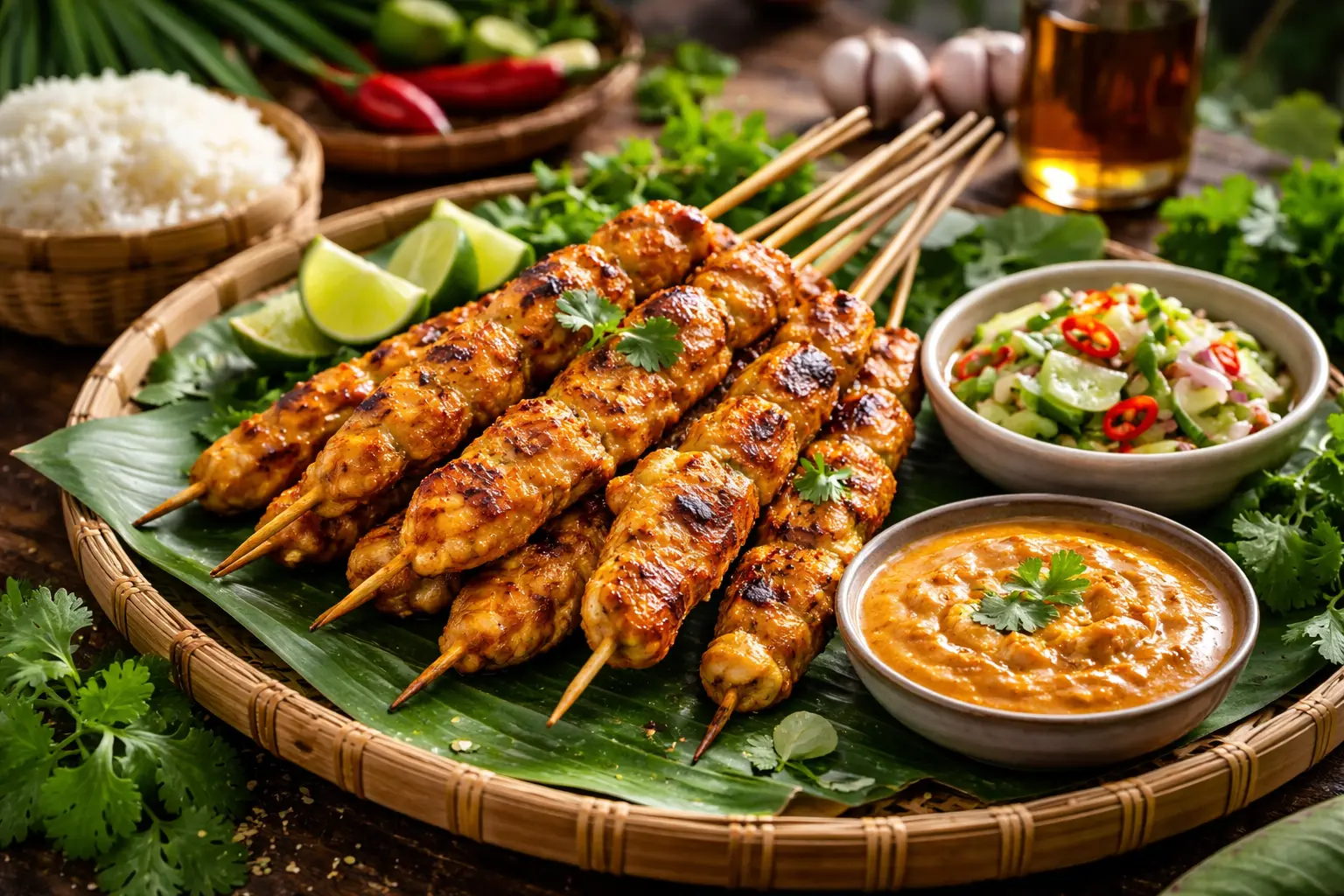 Gai Satay thailändska kycklingspett recept