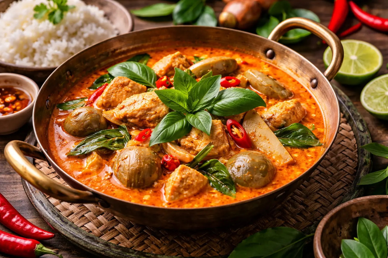 Thailändsk röd curry recept med kokosmjölk