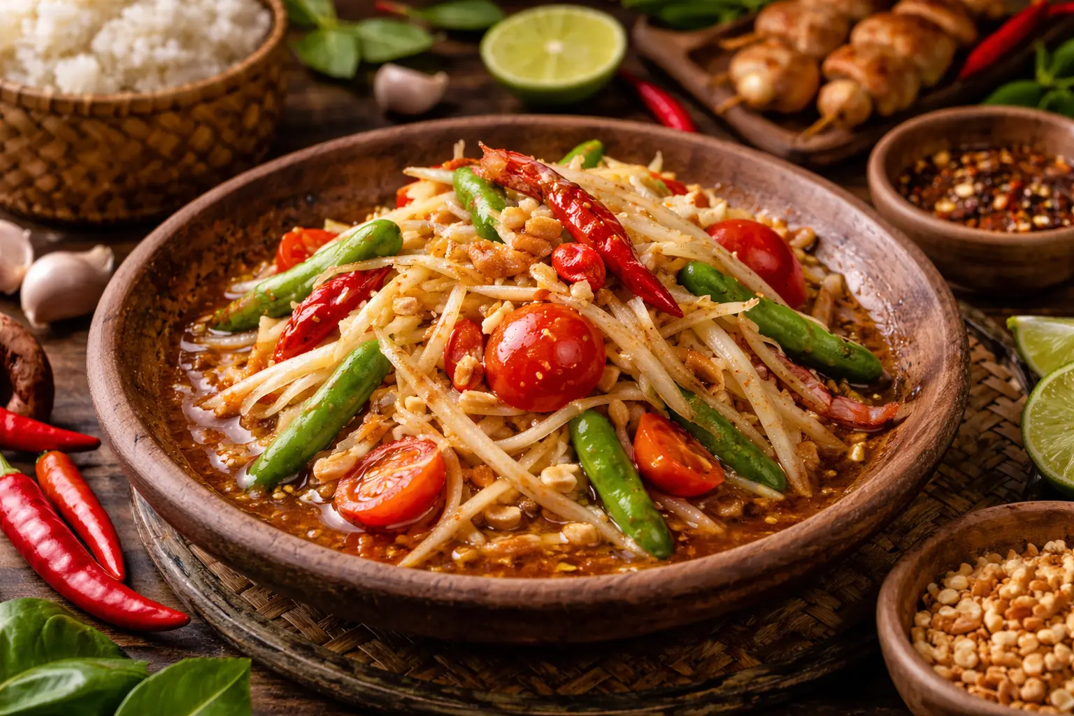 Thailändsk som tam papayasallad recept