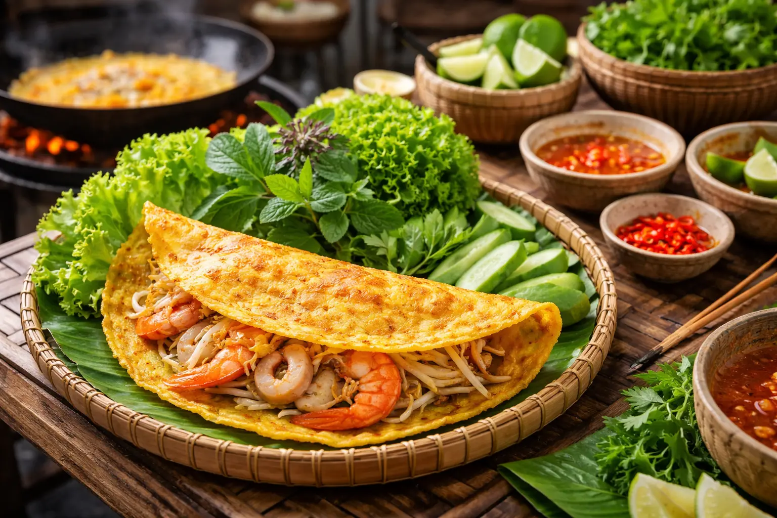 Banh Xeo sprödstekta vietnamesiska pannkakor recept